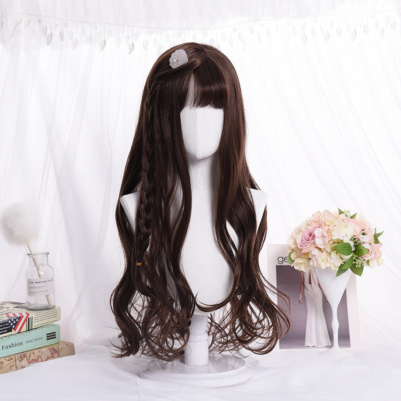 Long roll wig air bangs wig