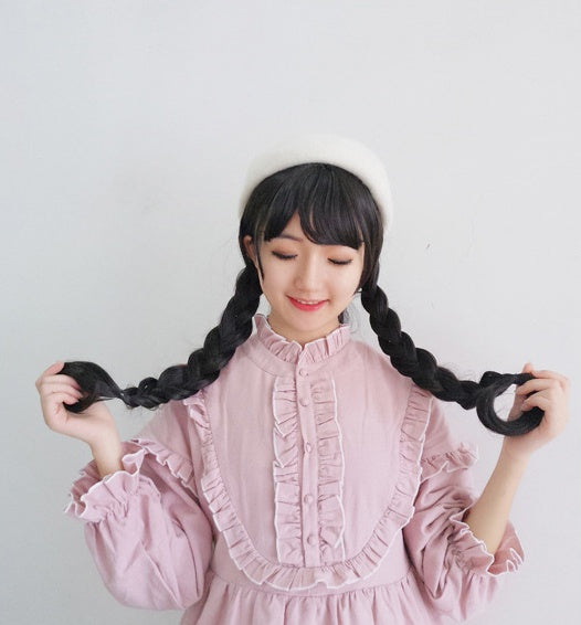 Long roll wig air bangs wig